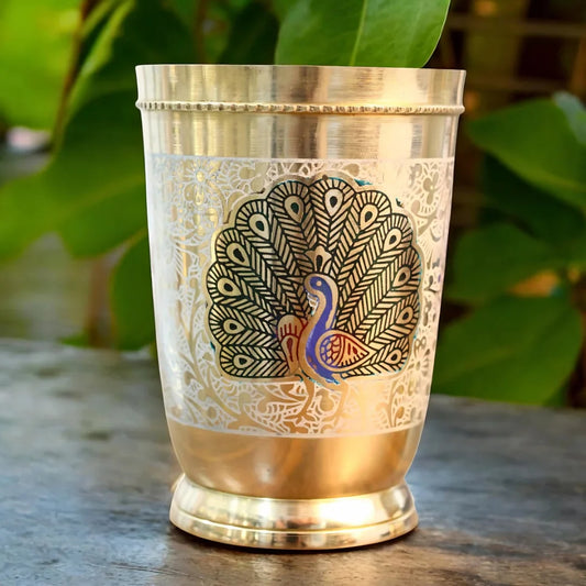 Brass Kalai Glass set of 2