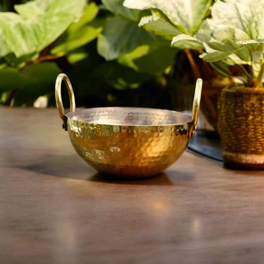 Small Pure Brass Kadhai – Ideal for 2-3 Member Cooking