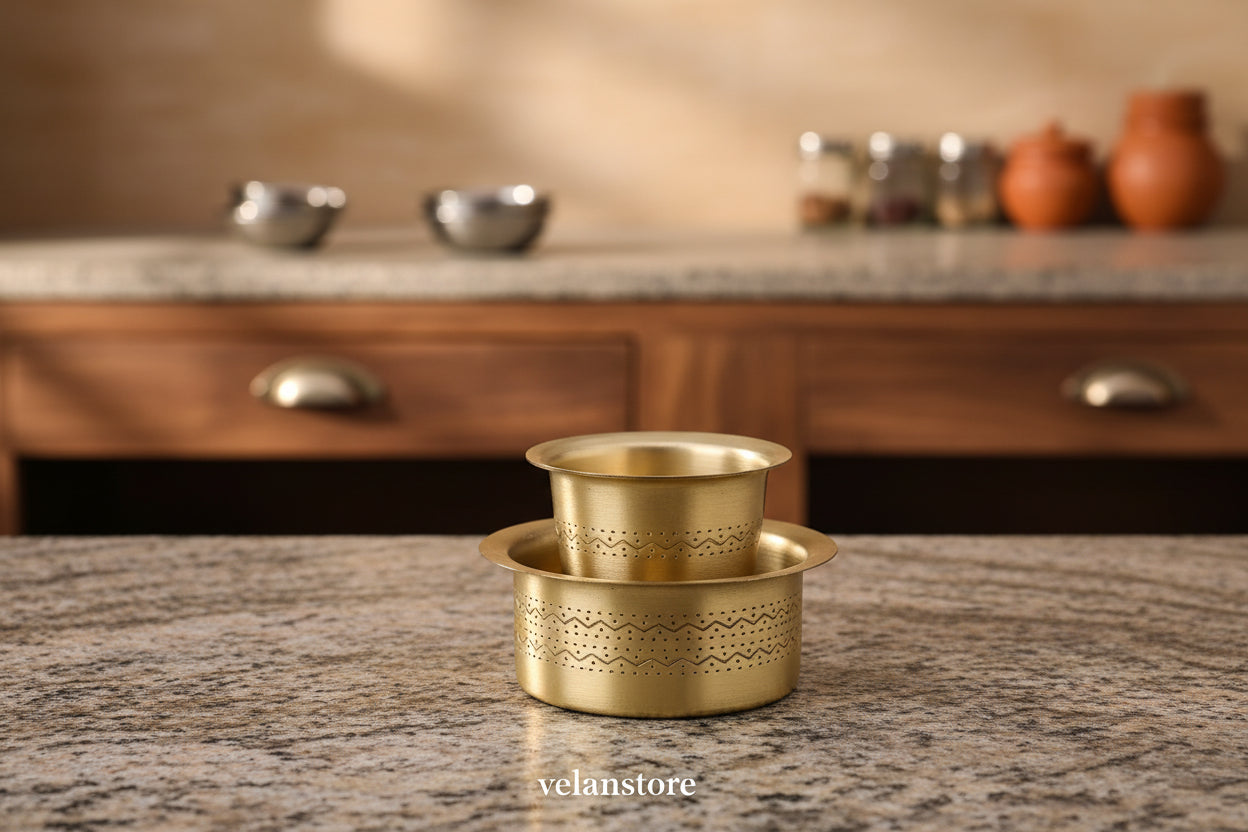 brass tea cup set