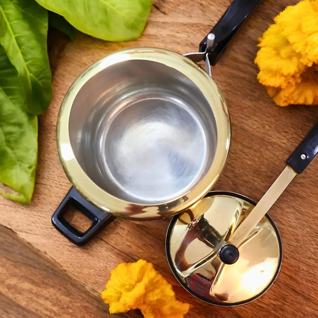 Brass Cooker with tin coating |  Pital Pressure Cooker