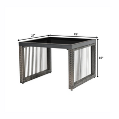 Eldric Outdoor Patio Seating Set 2 Chairs and 1 Table Set (Grey)