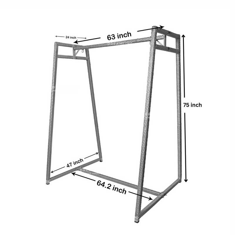 Nikos Garden Outdoor/Indoor Swing/jhula/hammocks Grey Double Seater Swing Stand