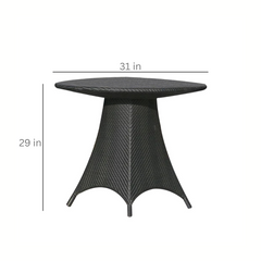 Doyle Outdoor Patio Seating Set 2 Chairs and 1 Table Set (Black)