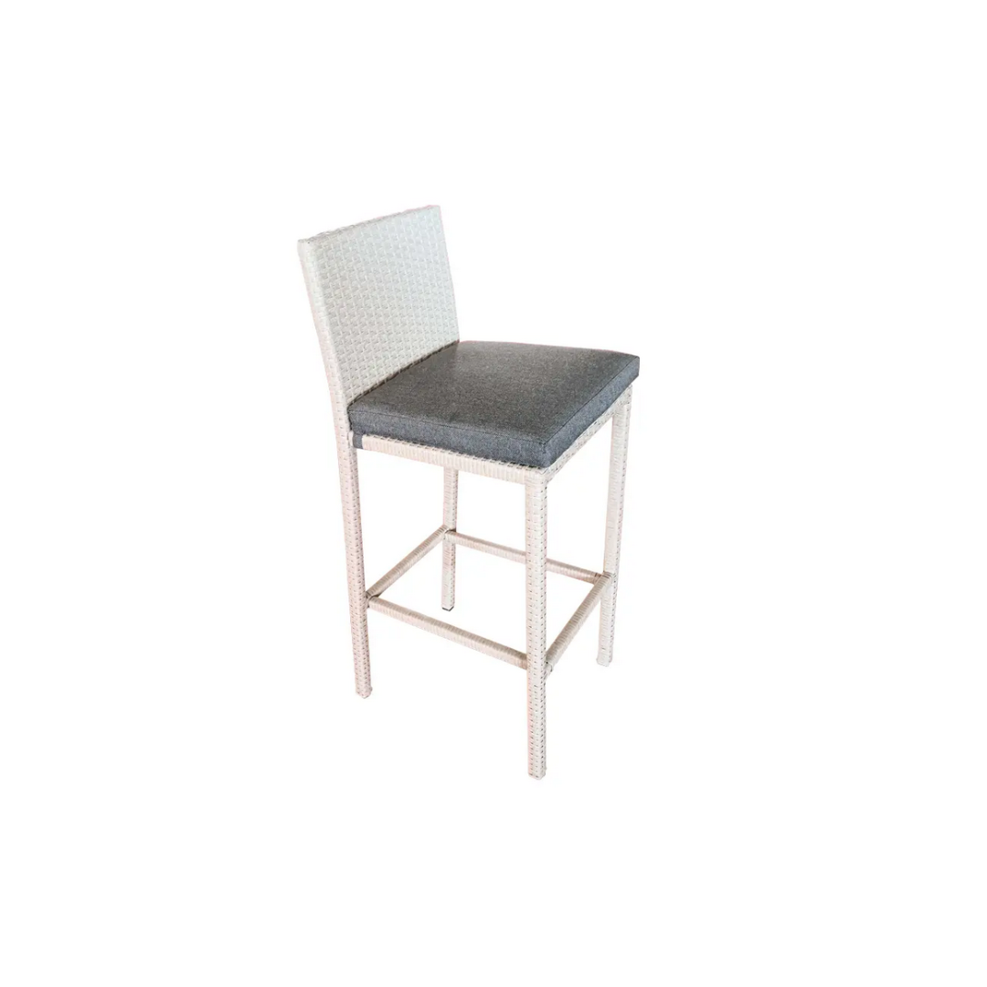 Epifanio Outdoor Patio Bar Set,  4 Chairs and 1 Table For Balcony (White)