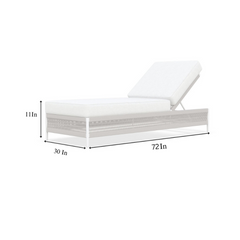 Deiniol Outdoor Swimming Poolside Lounger (White) Braided & Rope