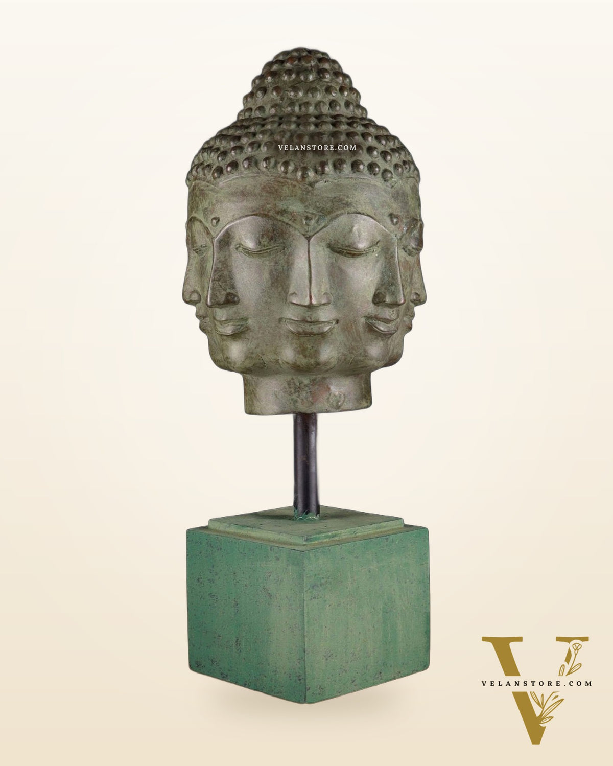 Bronze Buddha with Eight Faces – 23” (58 cm) Lost Wax Sculpture