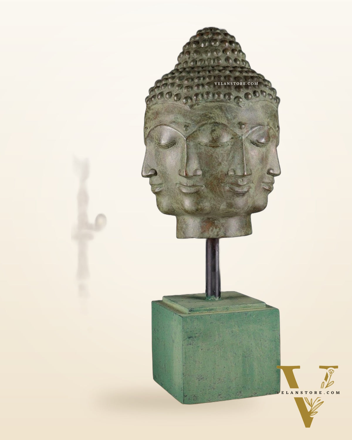 Bronze Buddha with Eight Faces – 23” (58 cm) Lost Wax Sculpture