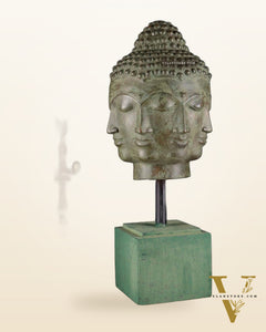 Bronze Buddha with Eight Faces – 23” (58 cm) Lost Wax Sculpture