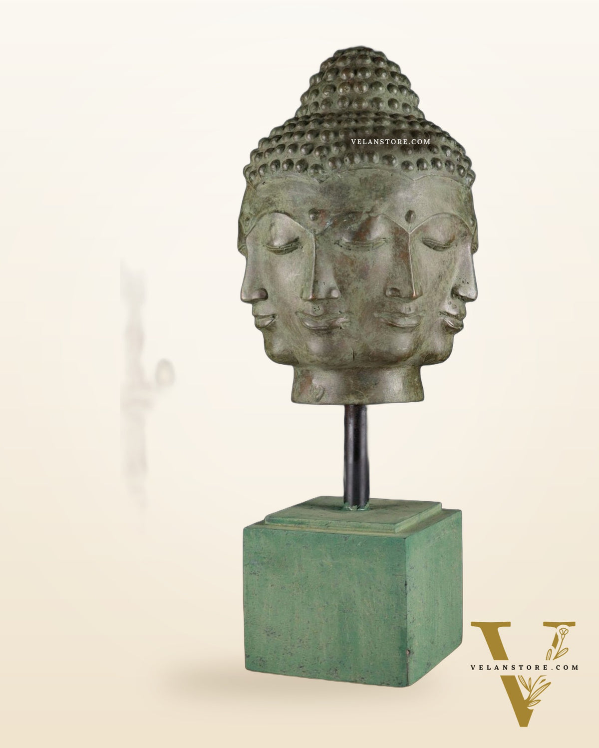 Bronze Buddha with Eight Faces – 23” (58 cm) Lost Wax Sculpture