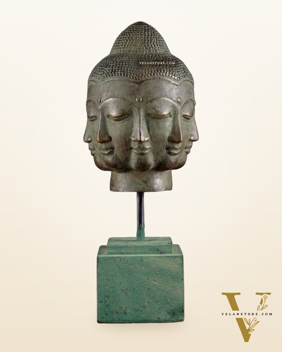 Bronze Buddha with Eight Faces – 7.63” (19.4 cm) Lost Wax Sculpture |
