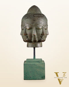 Bronze Buddha with Eight Faces – 7.63” (19.4 cm) Lost Wax Sculpture |
