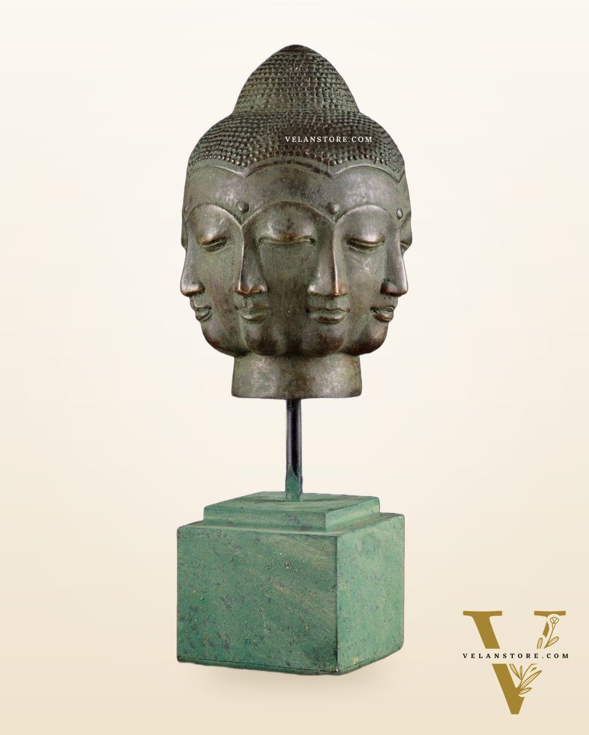 Bronze Buddha with Eight Faces – 7.63” (19.4 cm) Lost Wax Sculpture |