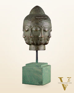 Bronze Buddha with Eight Faces – 7.63” (19.4 cm) Lost Wax Sculpture |