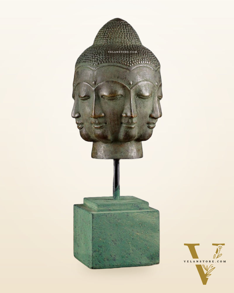 Bronze Buddha with Eight Faces – 7.63” (19.4 cm) Lost Wax Sculpture |