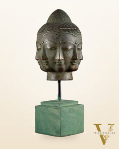 Bronze Buddha with Eight Faces – 7.63” (19.4 cm) Lost Wax Sculpture |