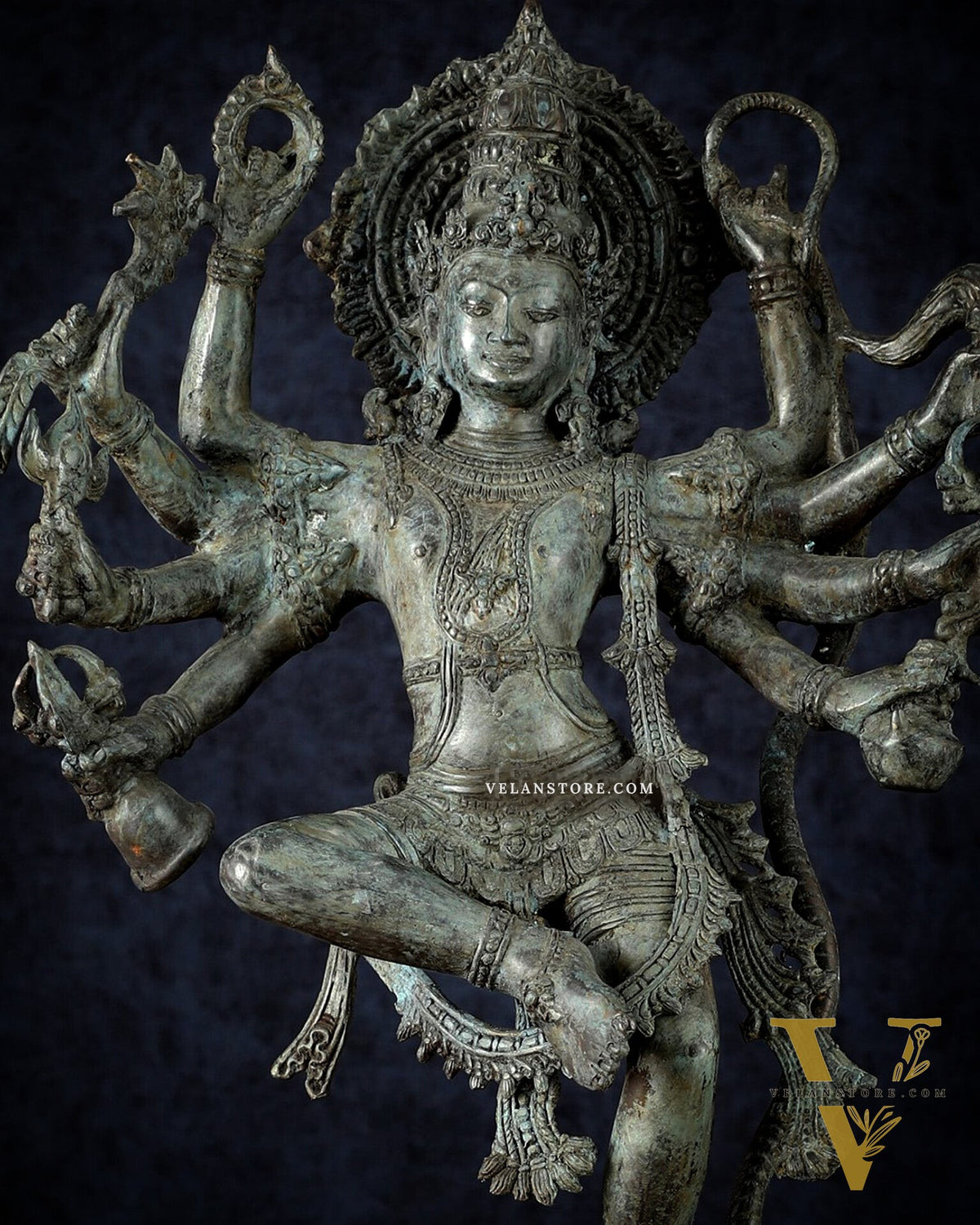 Bronze Dancing Krishna on Kaliya Naag Sculpture – 25" lost wax