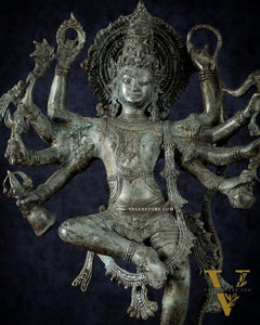 Bronze Dancing Krishna on Kaliya Naag Sculpture – 25" lost wax