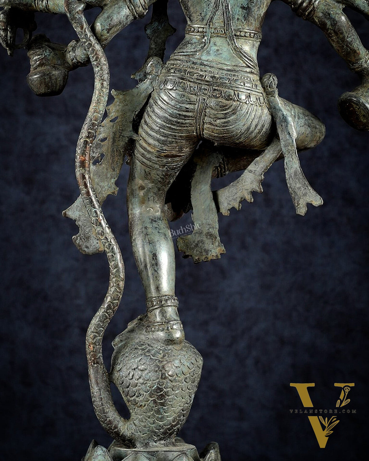 Bronze Dancing Krishna on Kaliya Naag Sculpture – 25" lost wax