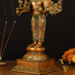 Bronze Finish Brass Lord Panchmukhi Hanuman Statue - 22 Inch
