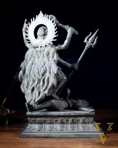 Bronze Kali Standing on Shiva | Indonesian Sculpture – 15.5"