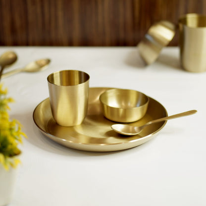 Kansa 4Pc Baby/Bhog Set (8" Plate)