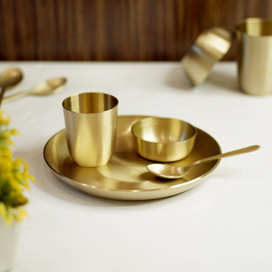 Kansa 4Pc Baby/Bhog Set (8" Plate)