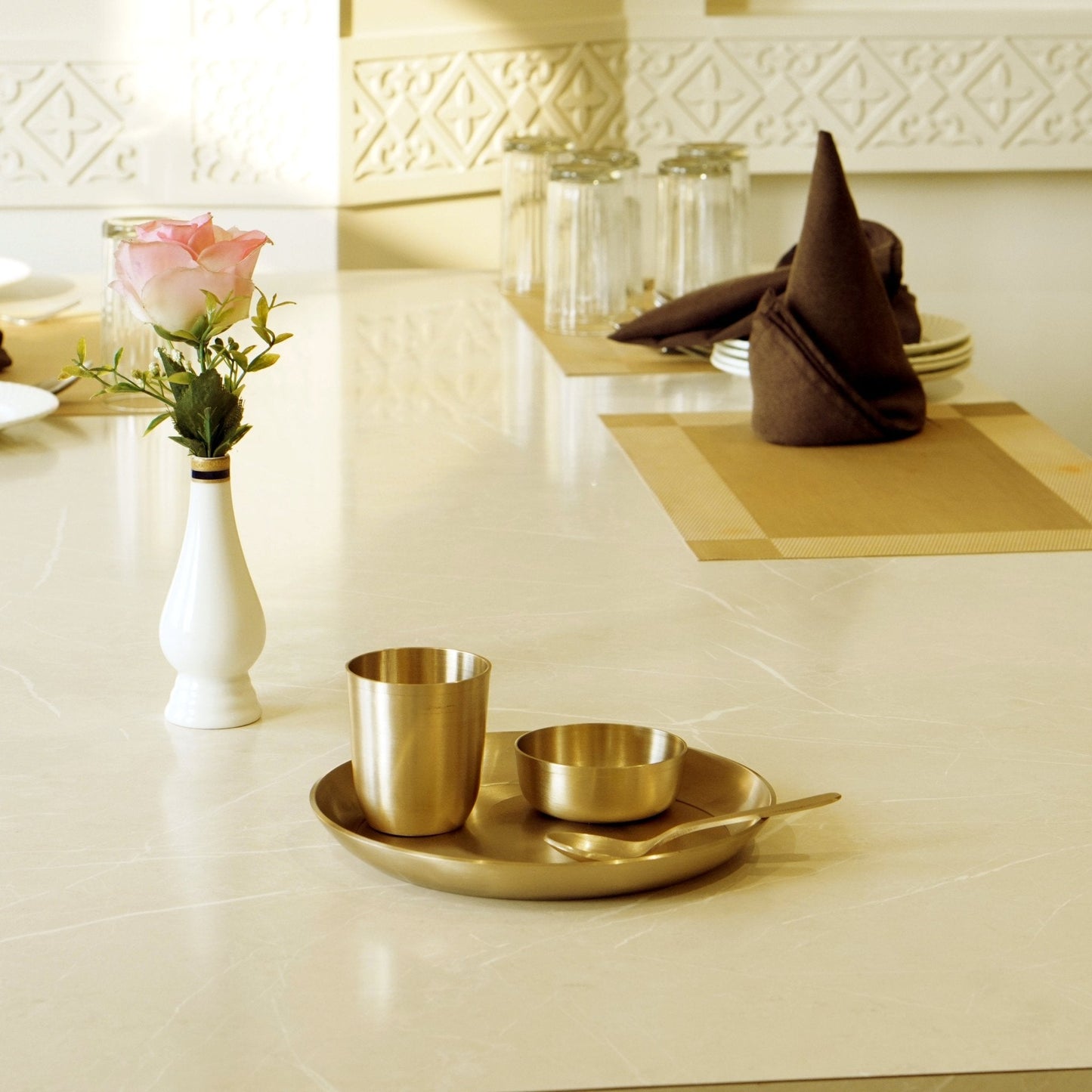 Kansa 4Pc Baby/Bhog Set (8" Plate)