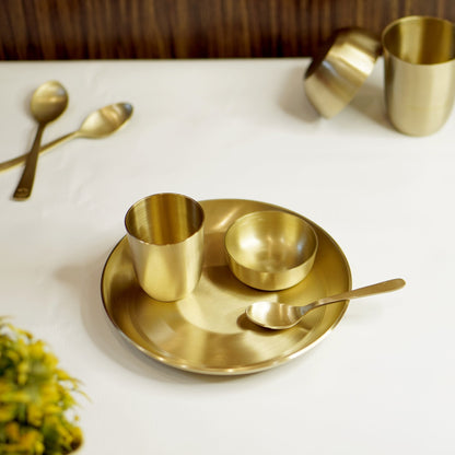 Kansa 4Pc Baby/Bhog Set (8" Plate)