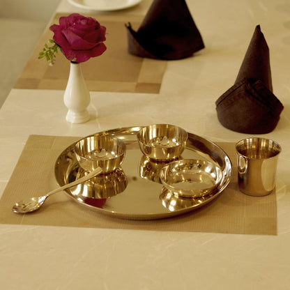 Bronze / Kansa Dinner Set Plain Glossy Finish (Set of 6)