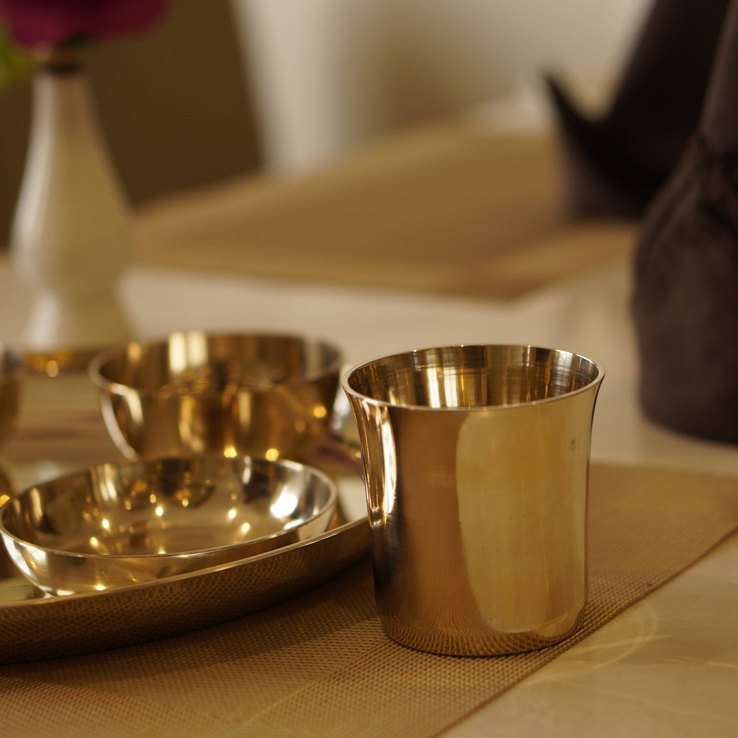Bronze / Kansa Dinner Set Plain Glossy Finish (Set of 6)