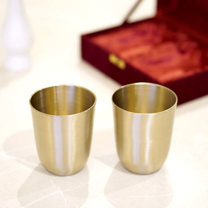 Bronze / Kansa Glasses with Velvet Box
