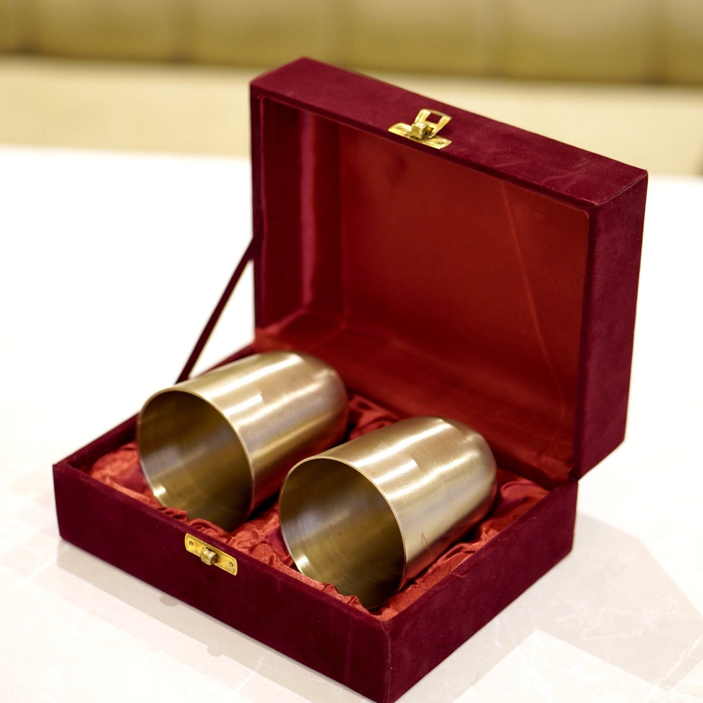 Bronze / Kansa Glasses with Velvet Box