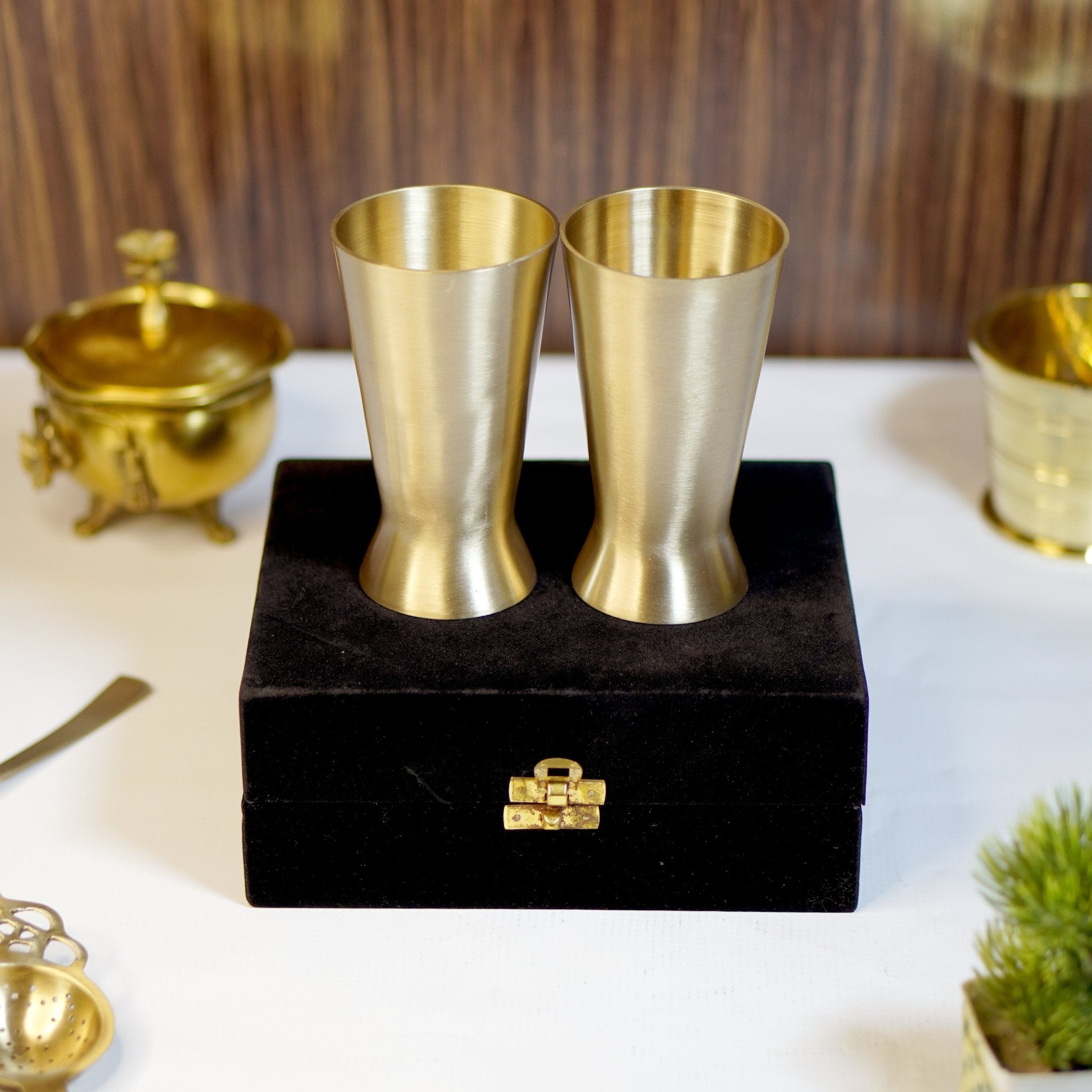 Kansa Lassi Glass Set with Velvet Box
