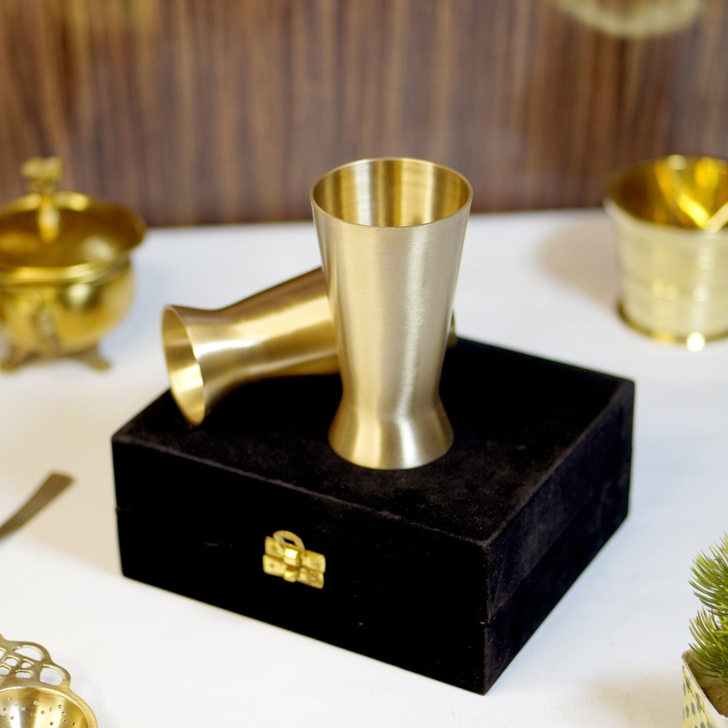 Kansa Lassi Glass Set with Velvet Box