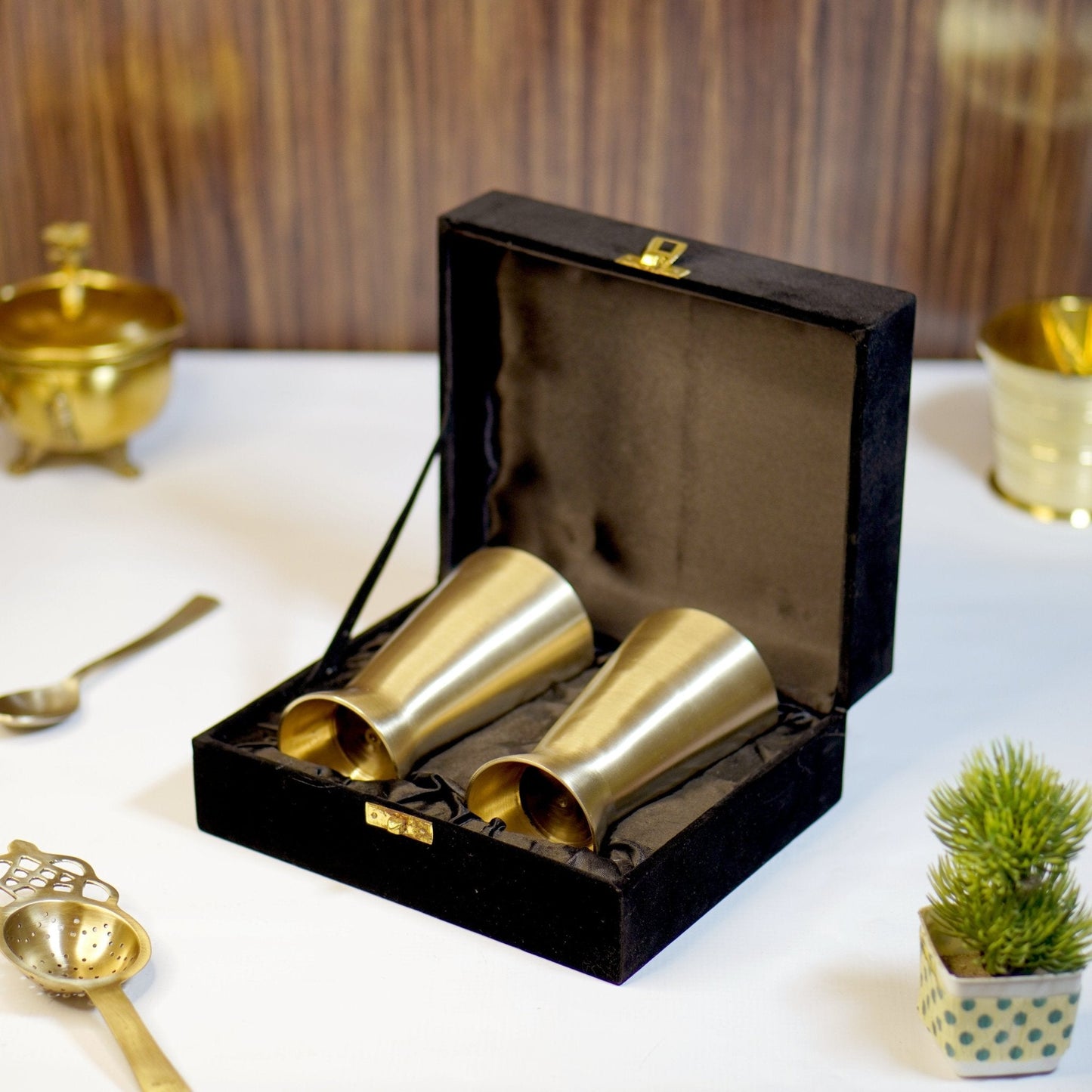 Kansa Lassi Glass Set with Velvet Box