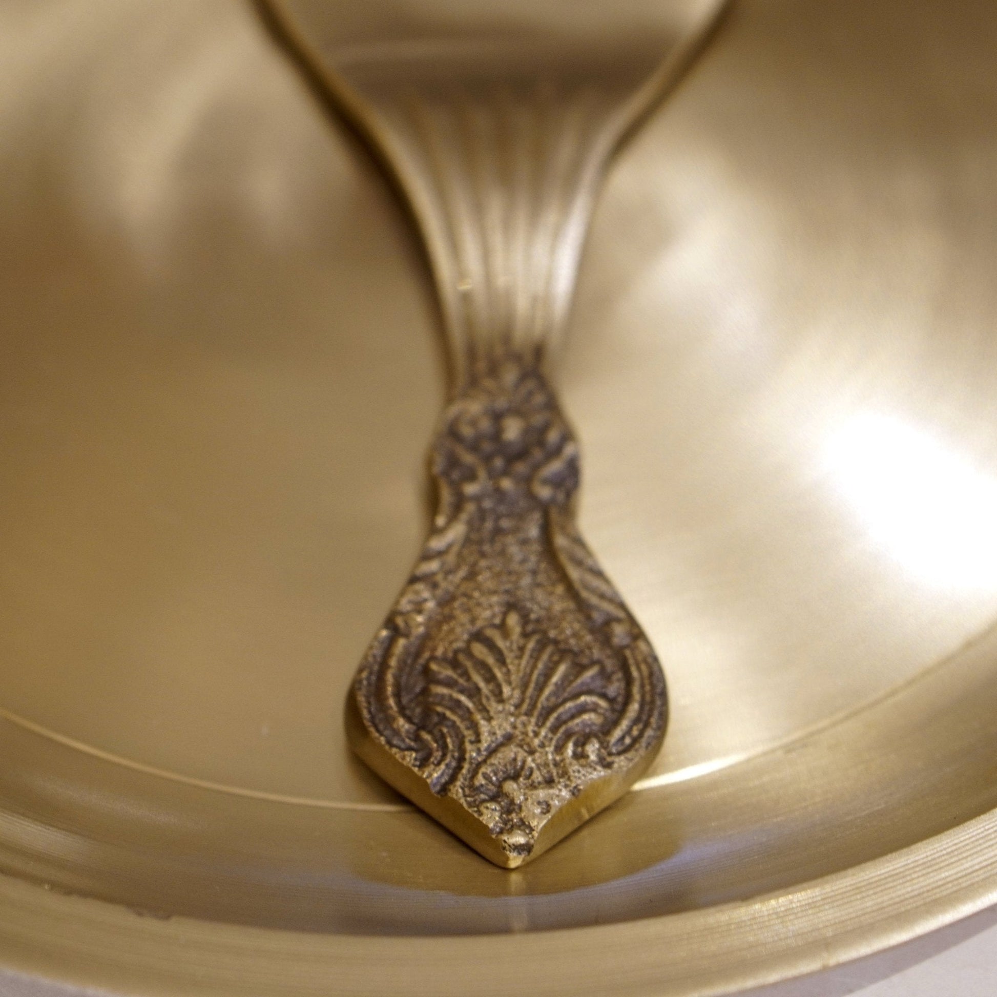 Bronze / Kansa Rice Plate with Rice Serving Spoon