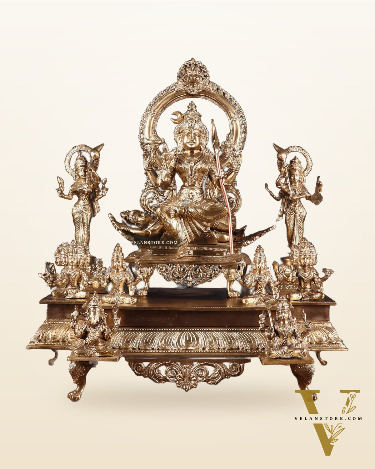 Bronze Lalita devi Tripura Sundari Darbar Court of the Highest power 22"