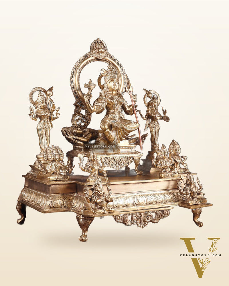Bronze Lalita devi Tripura Sundari Darbar Court of the Highest power 22"
