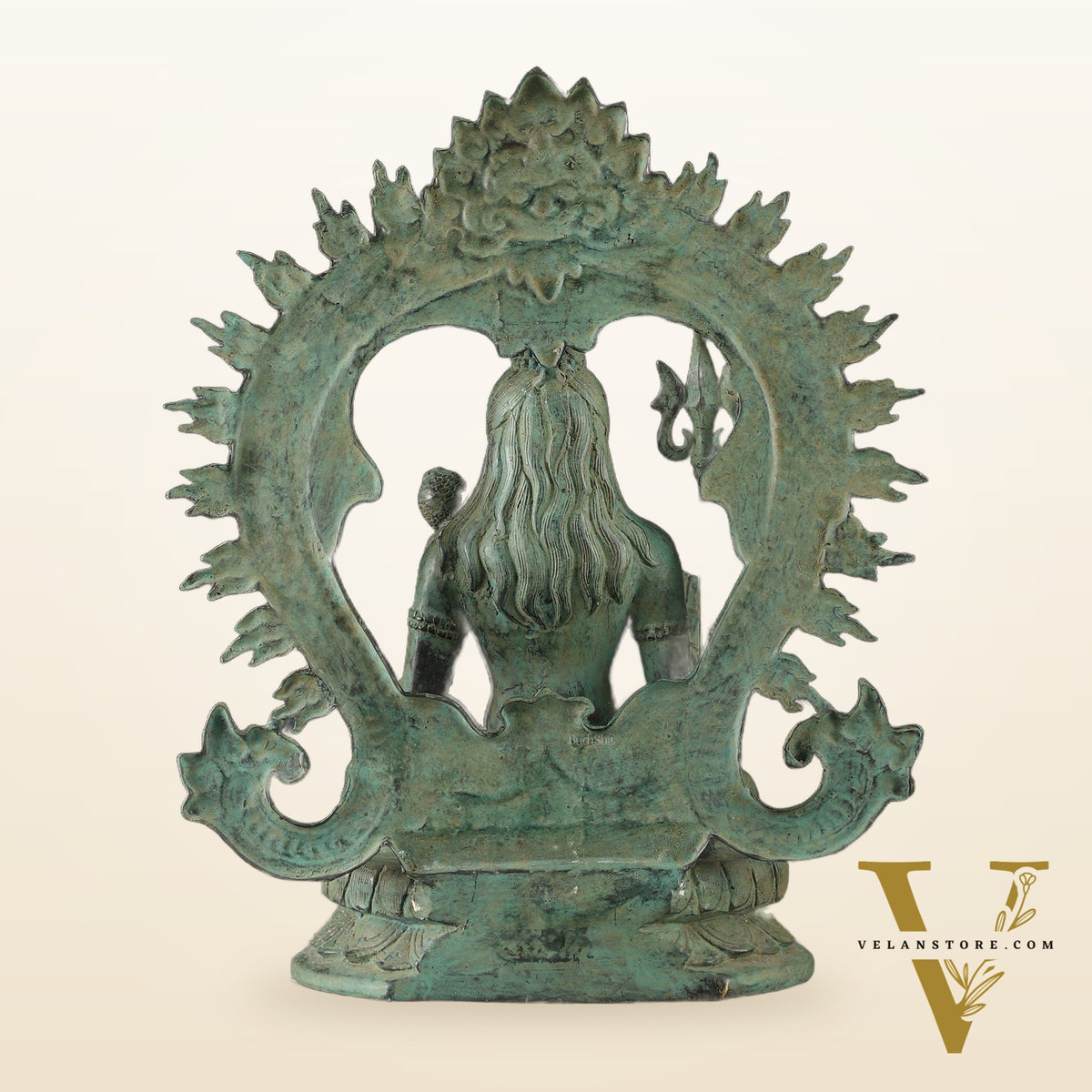 Bronze Lord Shiva Blessing Statue with Arch – 14" Height
