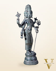 Bronze Standing Lord Brahma Statue 21.5"