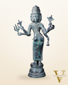Bronze Standing Lord Brahma Statue 21.5"