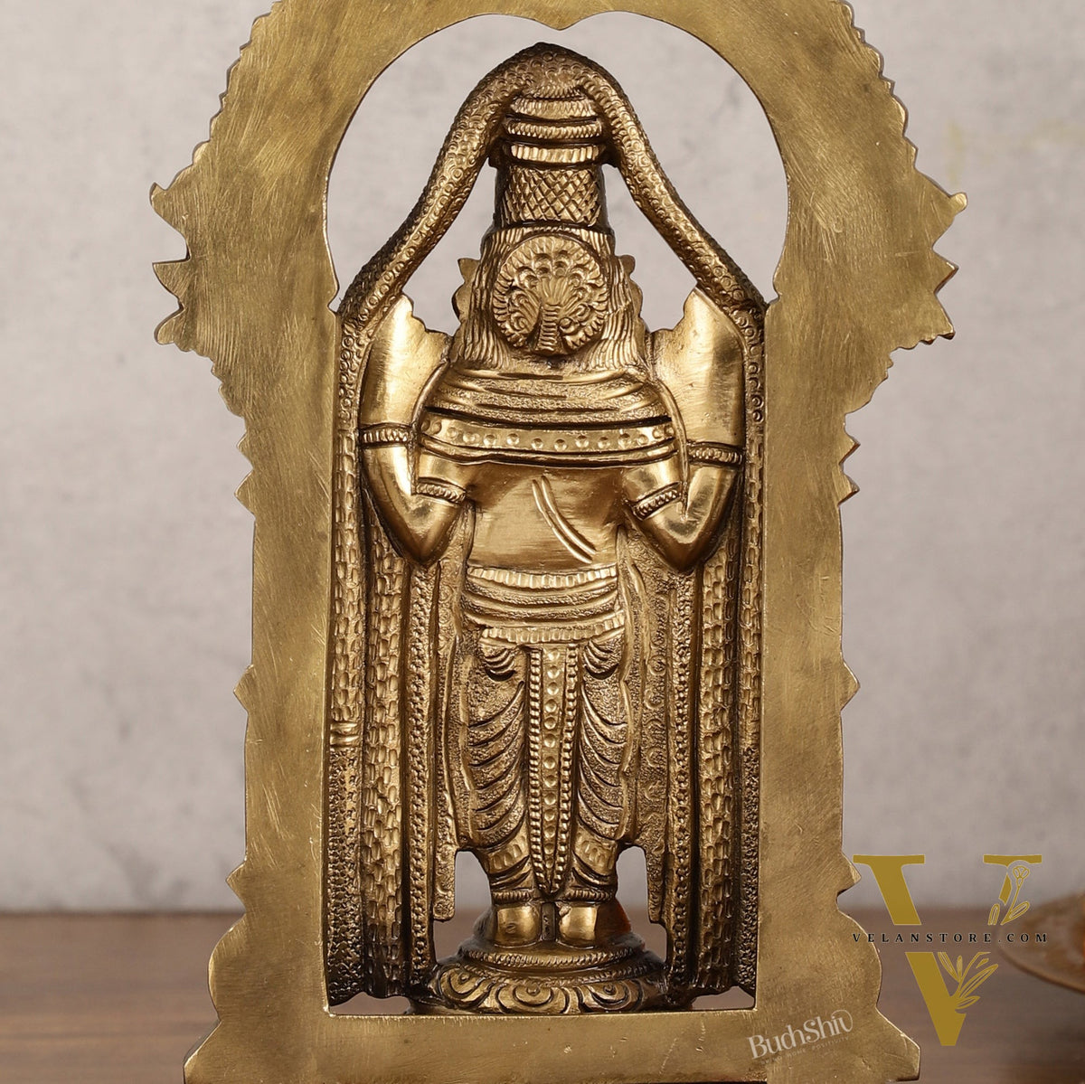Bronze Tirupati Balaji Statue with Prabhavali - 9 Inch | Authentic