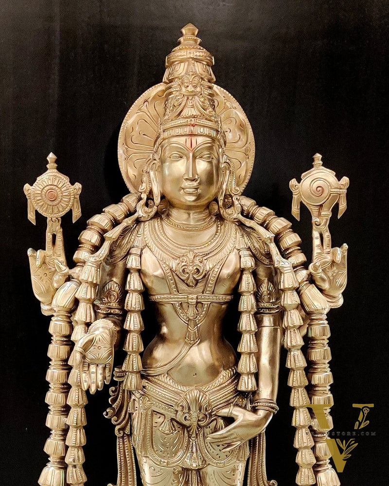 Bronze Vishnu Statue with Dashavatar 35"