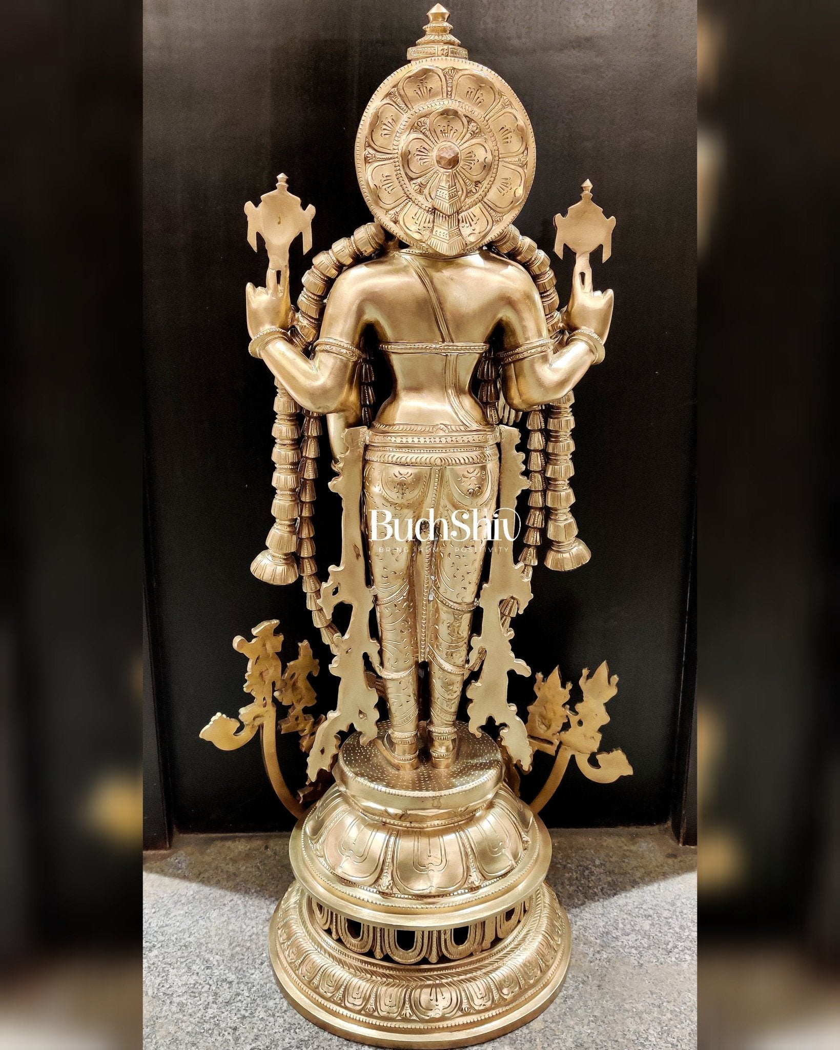 Bronze Vishnu Statue with Dashavatar 35"