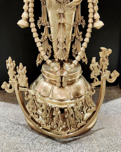 Bronze Vishnu Statue with Dashavatar 35"