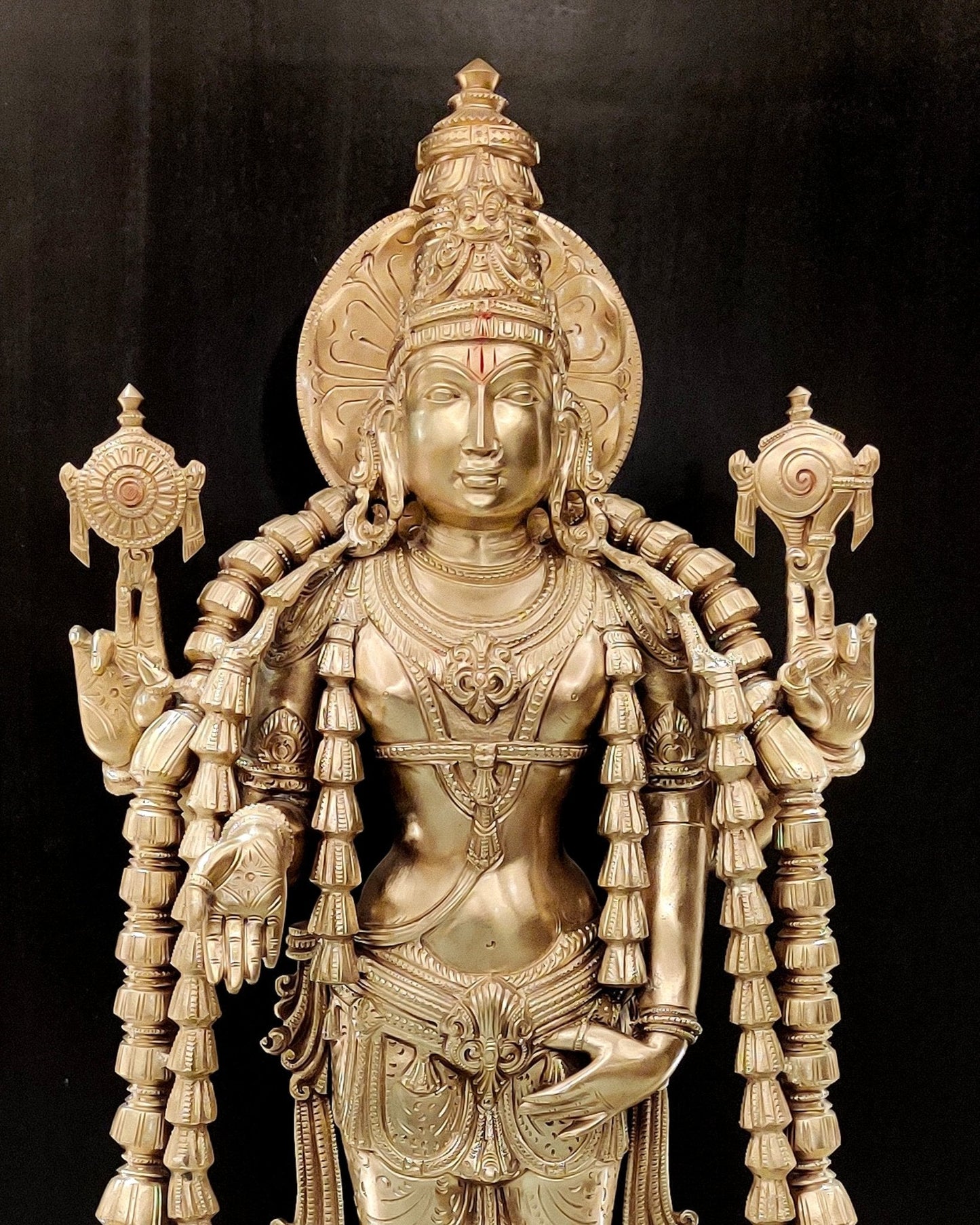 Bronze Vishnu Statue with Dashavatar 35"