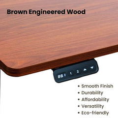 Zenithium brown sit & stand desk with black legs