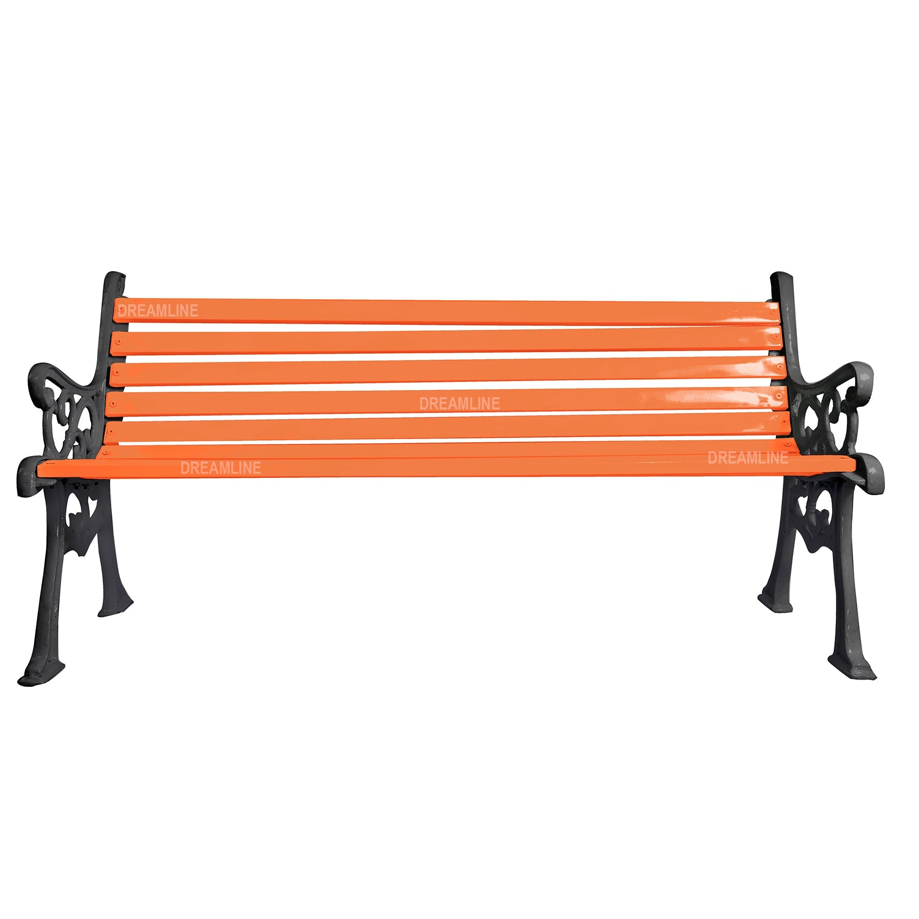 Crafty Cast Iron 3 Seater Garden Bench for Outdoor Park - (Black + Brown)