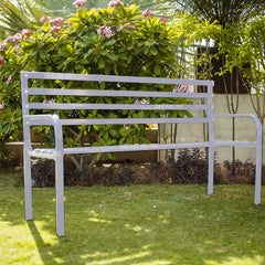 Faith Metal 3 Seater Garden Bench for Outdoor Park - (Grey)