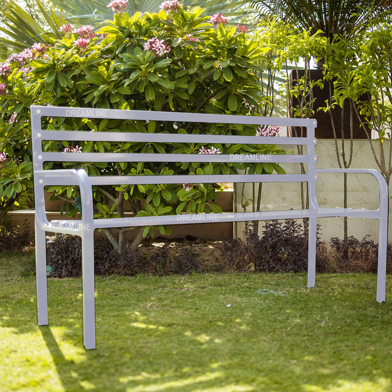 Faith Metal 3 Seater Garden Bench for Outdoor Park - (Grey)